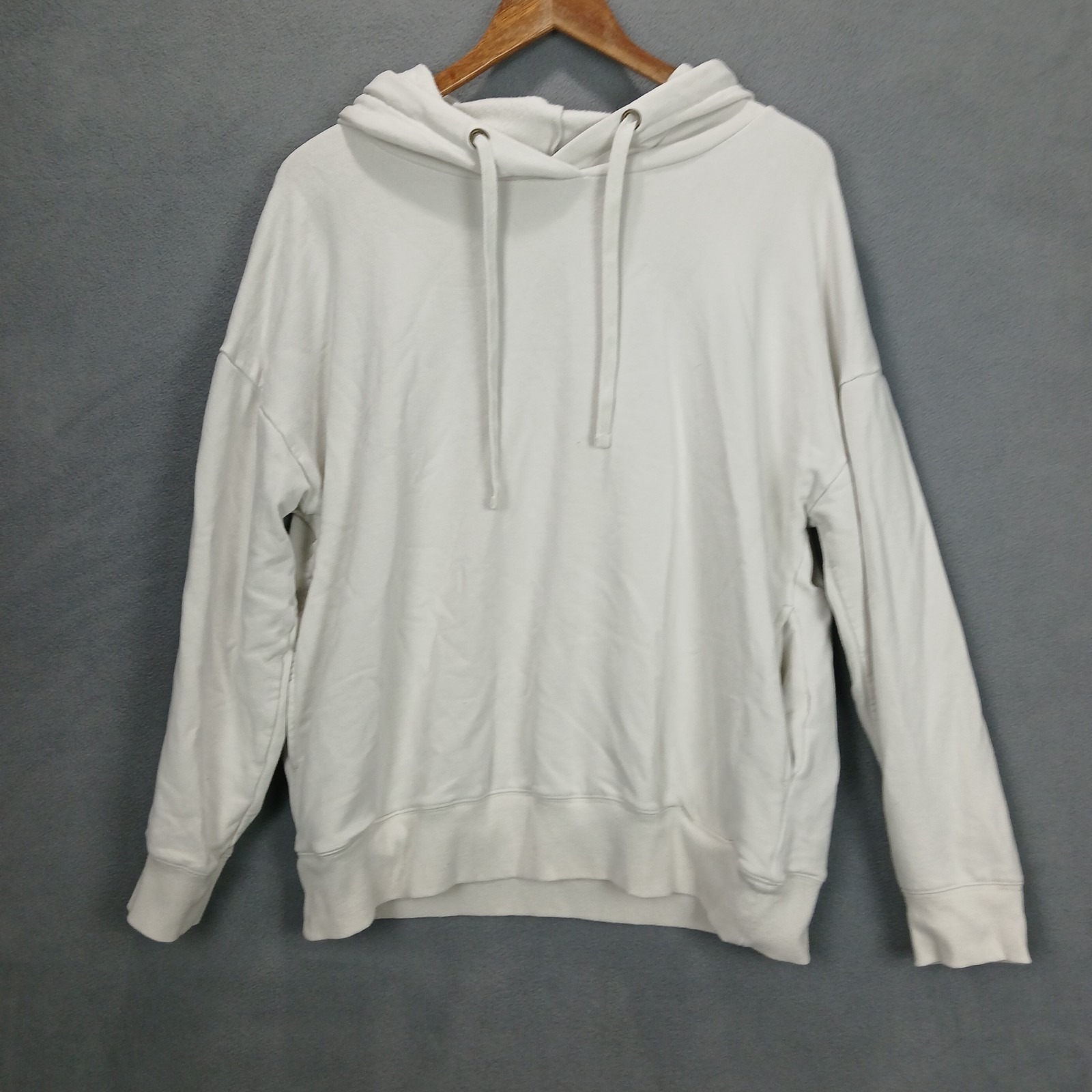 Buffalo David Bitton Sweatshirt Mens Xl White Fleece Lined Hooded Down Shoulder